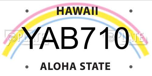 YAB710 Hawaii License Plate