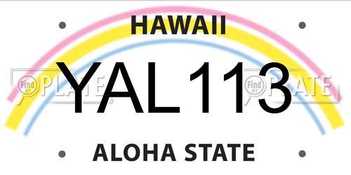 YAL113 Hawaii License Plate
