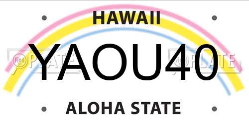 YAOU40 Hawaii License Plate