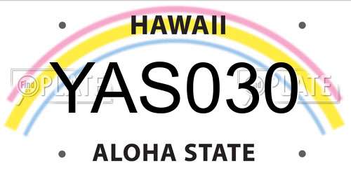YAS030 Hawaii License Plate