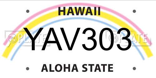 YAV303 Hawaii License Plate