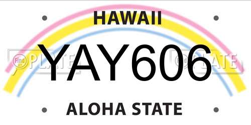 YAY606 Hawaii License Plate