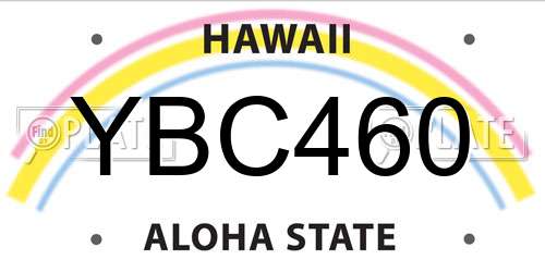 YBC460 Hawaii License Plate