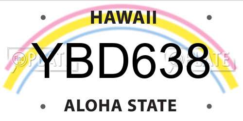 YBD638 Hawaii License Plate