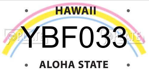 YBF033 Hawaii License Plate