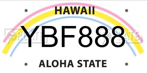 YBF888 Hawaii License Plate
