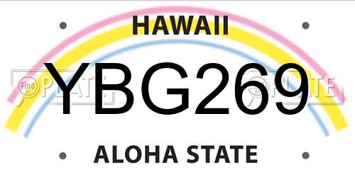 YBG269 Hawaii License Plate