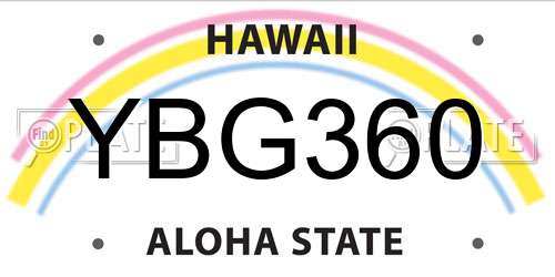 YBG360 Hawaii License Plate