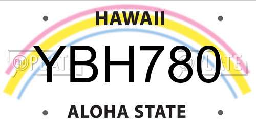 YBH780 Hawaii License Plate
