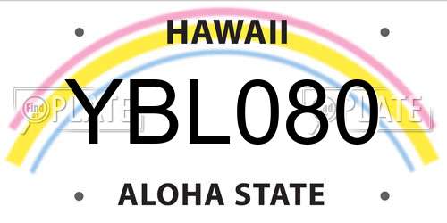 YBL080 Hawaii License Plate