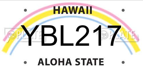 YBL217 Hawaii License Plate