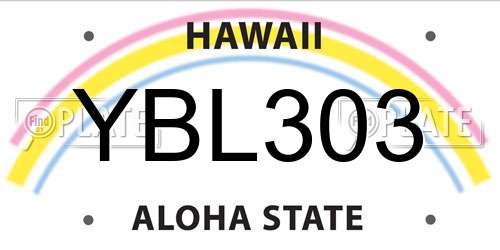 YBL303 Hawaii License Plate