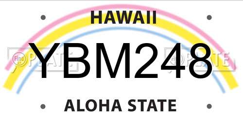 YBM248 Hawaii License Plate