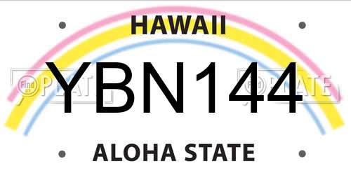 YBN144 Hawaii License Plate