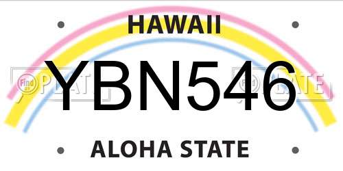 YBN546 Hawaii License Plate