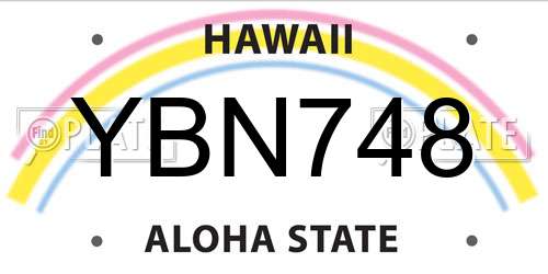 YBN748 Hawaii License Plate