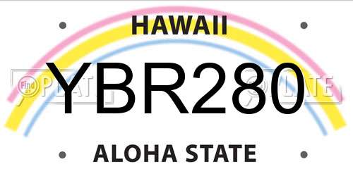 YBR280 Hawaii License Plate