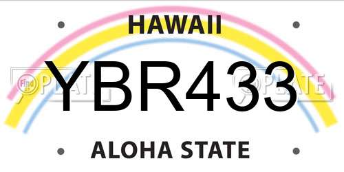 YBR433 Hawaii License Plate