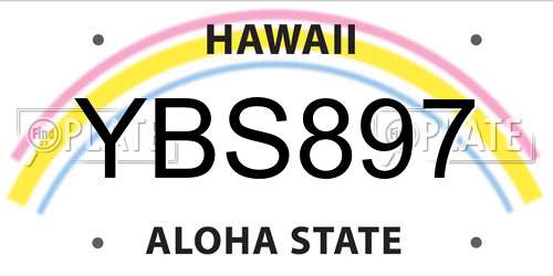 YBS897 Hawaii License Plate