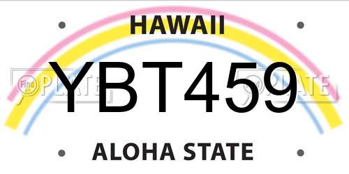 YBT459 Hawaii License Plate