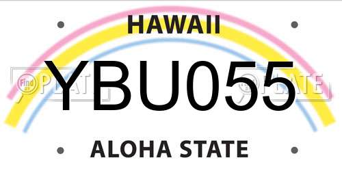 YBU055 Hawaii License Plate
