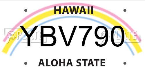 YBV790 Hawaii License Plate