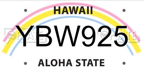 YBW925 Hawaii License Plate