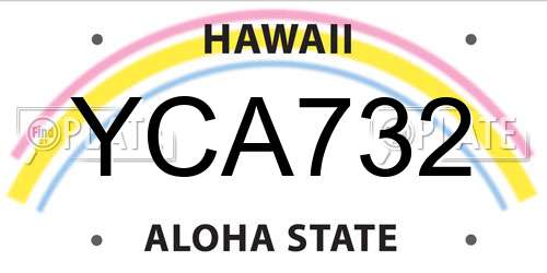 YCA732 Hawaii License Plate