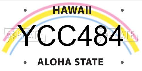 YCC484 Hawaii License Plate