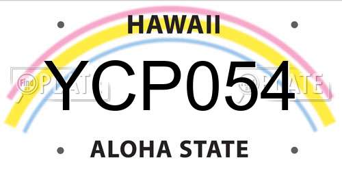 YCP054 Hawaii License Plate