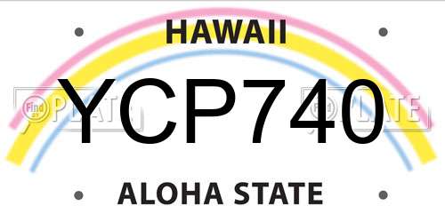 YCP740 Hawaii License Plate