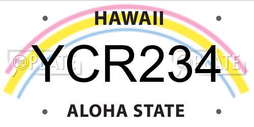 YCR234 Hawaii License Plate