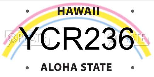 YCR236 Hawaii License Plate