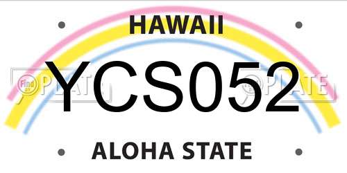 YCS052 Hawaii License Plate