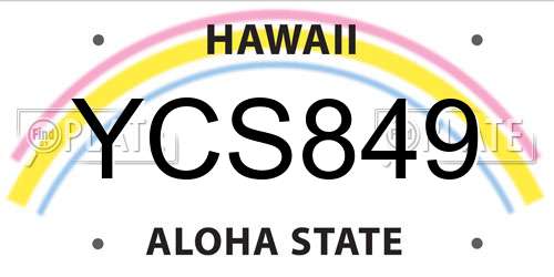 YCS849 Hawaii License Plate