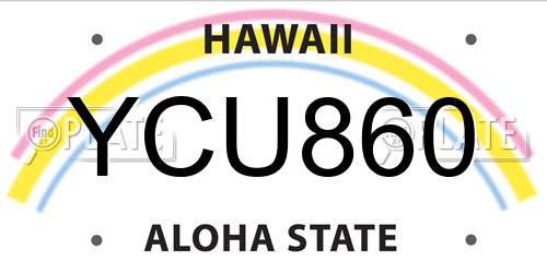 YCU860 Hawaii License Plate