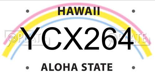 YCX264 Hawaii License Plate
