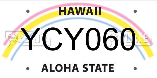 YCY060 Hawaii License Plate