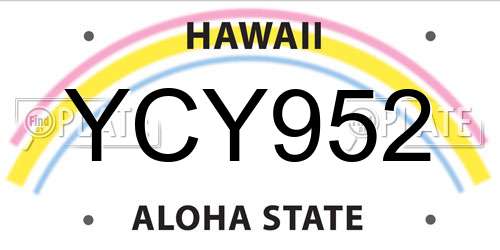 YCY952 Hawaii License Plate