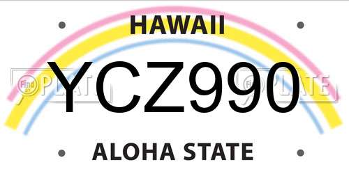 YCZ990 Hawaii License Plate