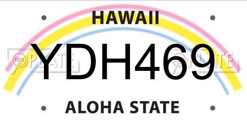YDH469 Hawaii License Plate