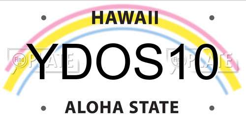 YDOS10 Hawaii License Plate