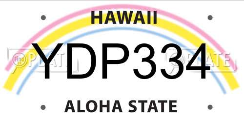 YDP334 Hawaii License Plate