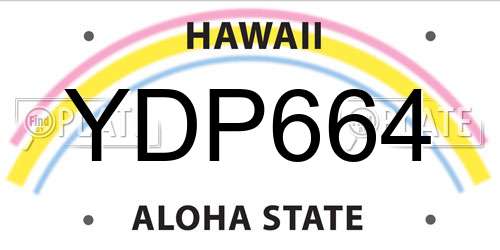 YDP664 Hawaii License Plate