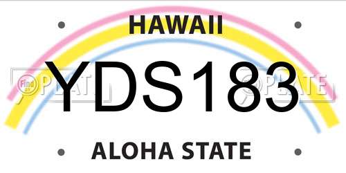 YDS183 Hawaii License Plate