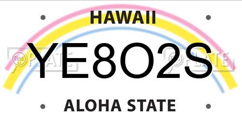 YE8O2S Hawaii License Plate