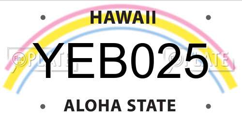 YEB025 Hawaii License Plate