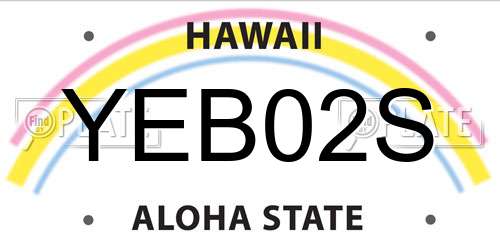 YEB02S Hawaii License Plate