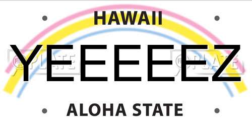 YEEEEEZ Hawaii License Plate