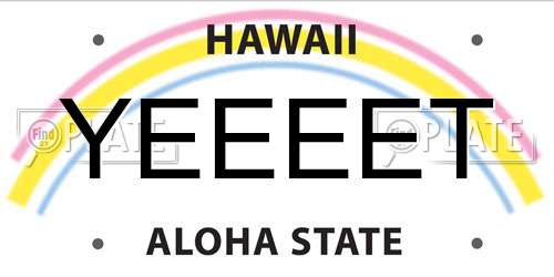 YEEEET Hawaii License Plate
